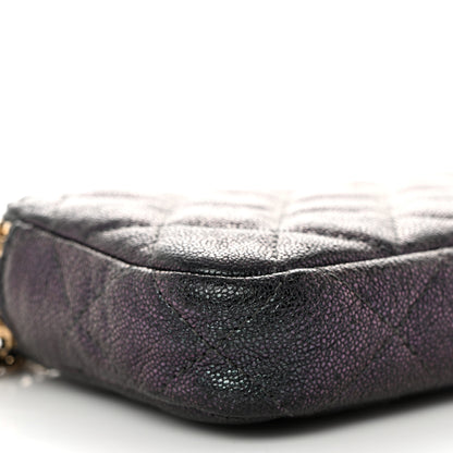 Chanel Iridescent Caviar Quilted Small Clutch With Chain Black 12 of 14