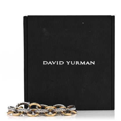 David Yurman Sterling Silver 18K Yellow Gold 12mm Large Oval Link Bracelet 4 of 4