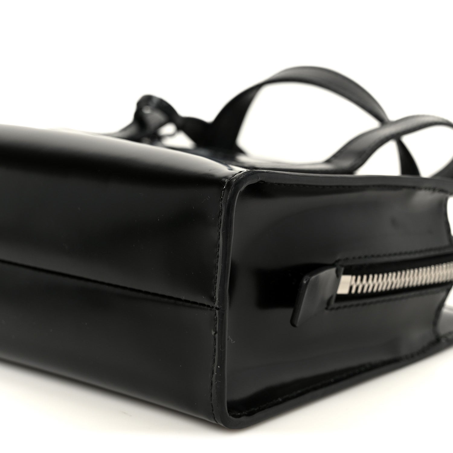 Prada Spazzolato Mini Re-Edition 1995 Double Handle Handbag Black 9 of 9