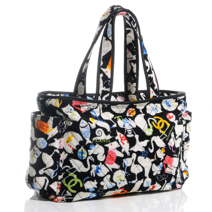 Chanel Terry Cotton Baby Animals Diaper Bag Black 3 of 8