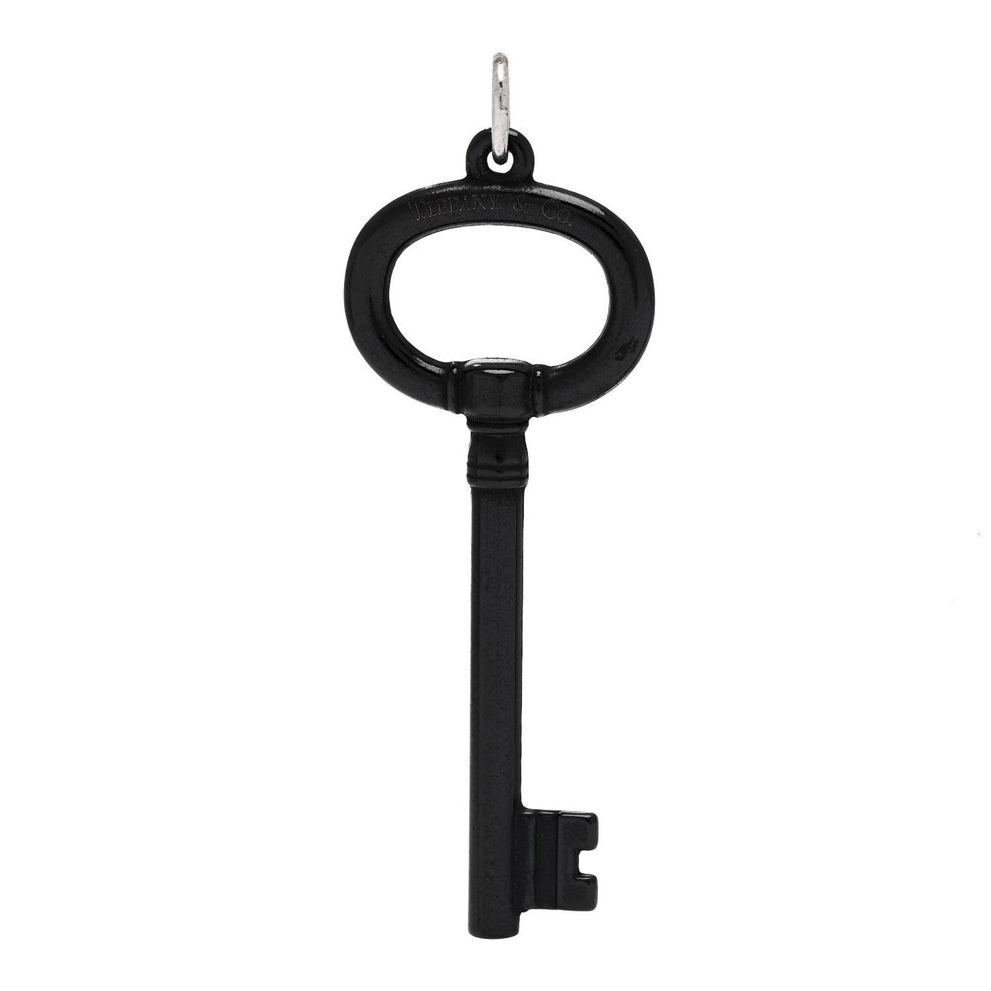 Black Titanium Oval Key Pendant
