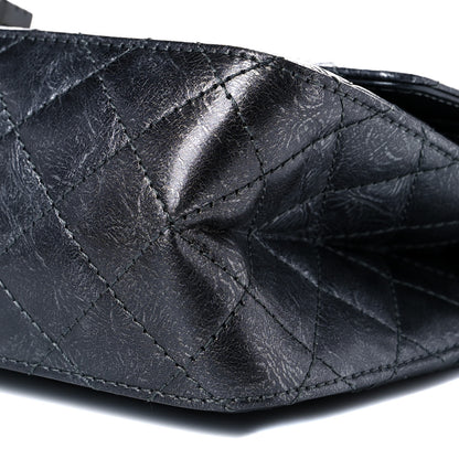 Chanel Metallic Crumpled Calfskin Quilted 2.55 Reissue 226 Flap Charcoal 9 of 12