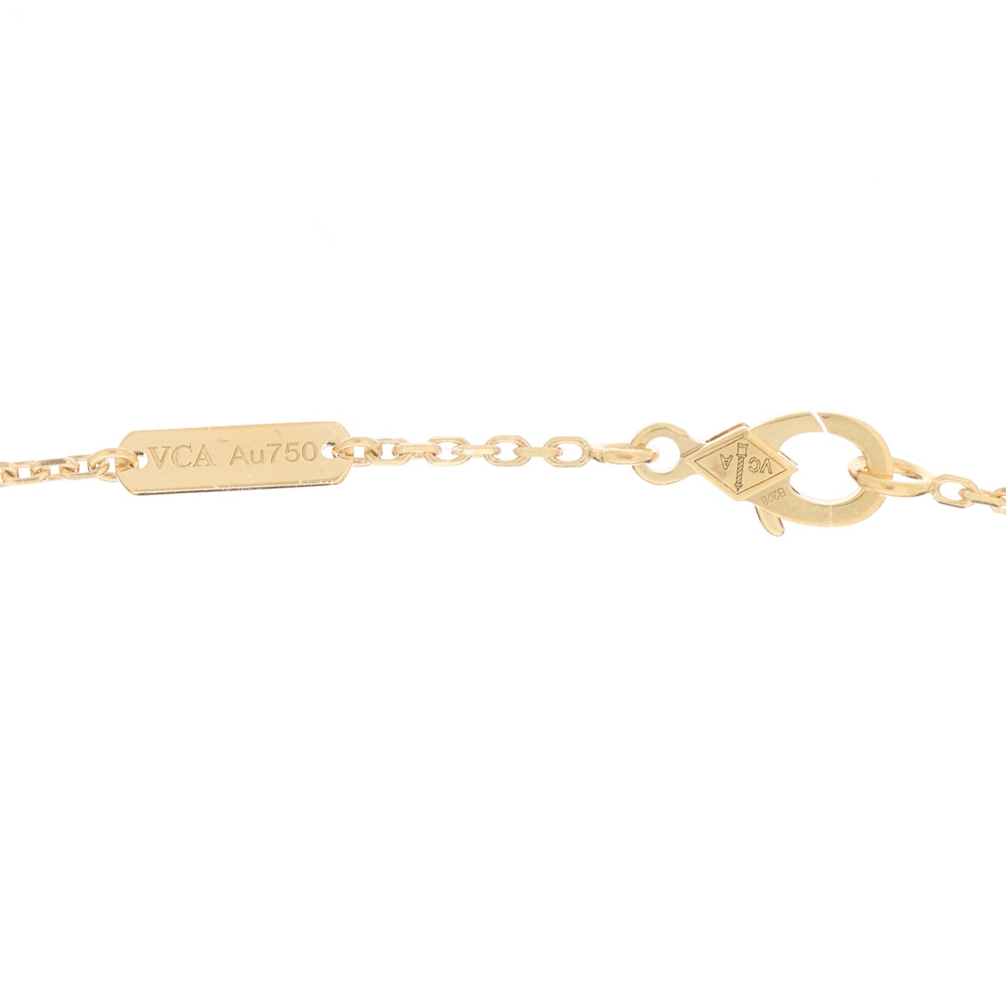 18K Yellow Gold Guilloche Vintage Alhambra Pendant Necklace