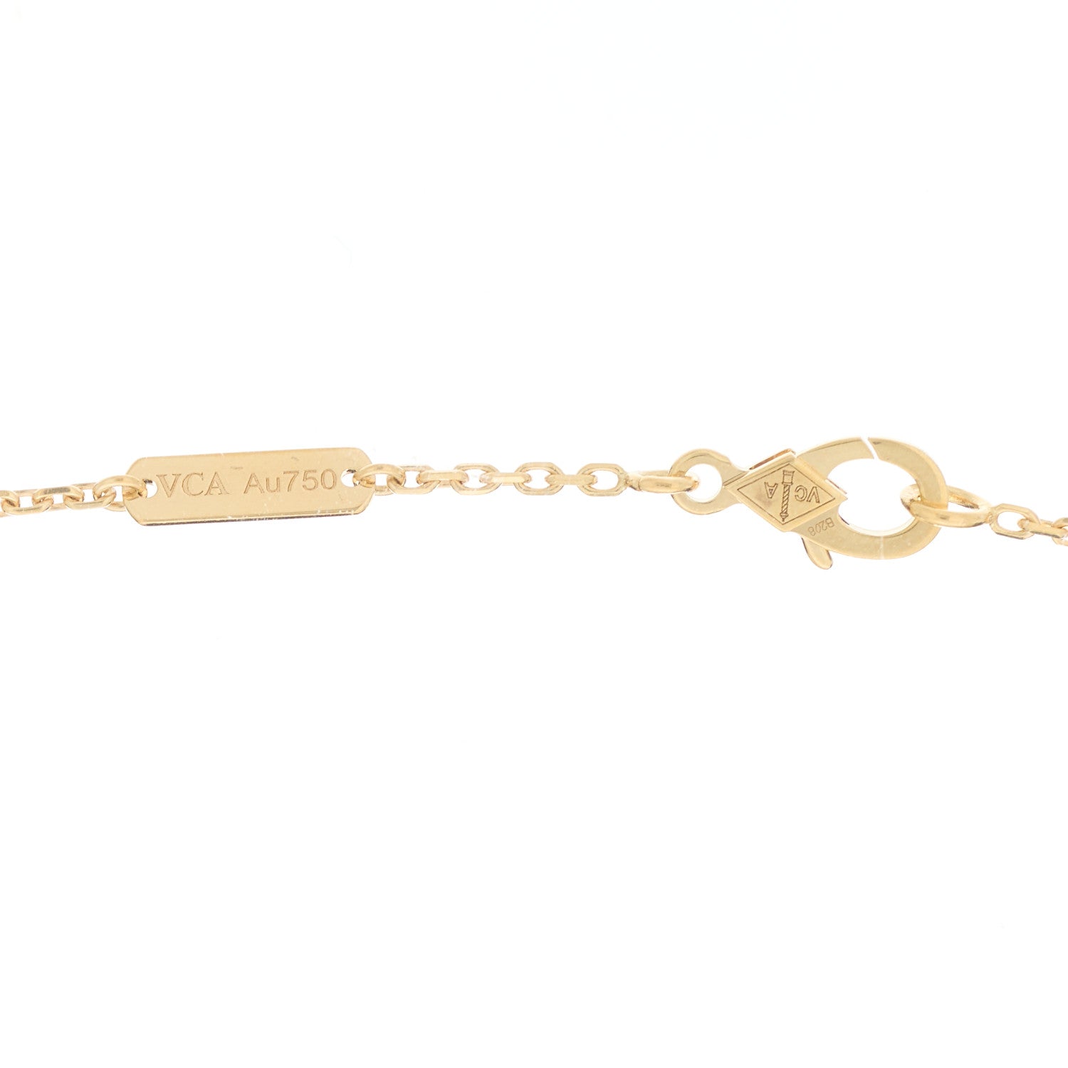 Van Cleef & Arpels 18K Yellow Gold Guilloche Vintage Alhambra Pendant Necklace 4 of 6