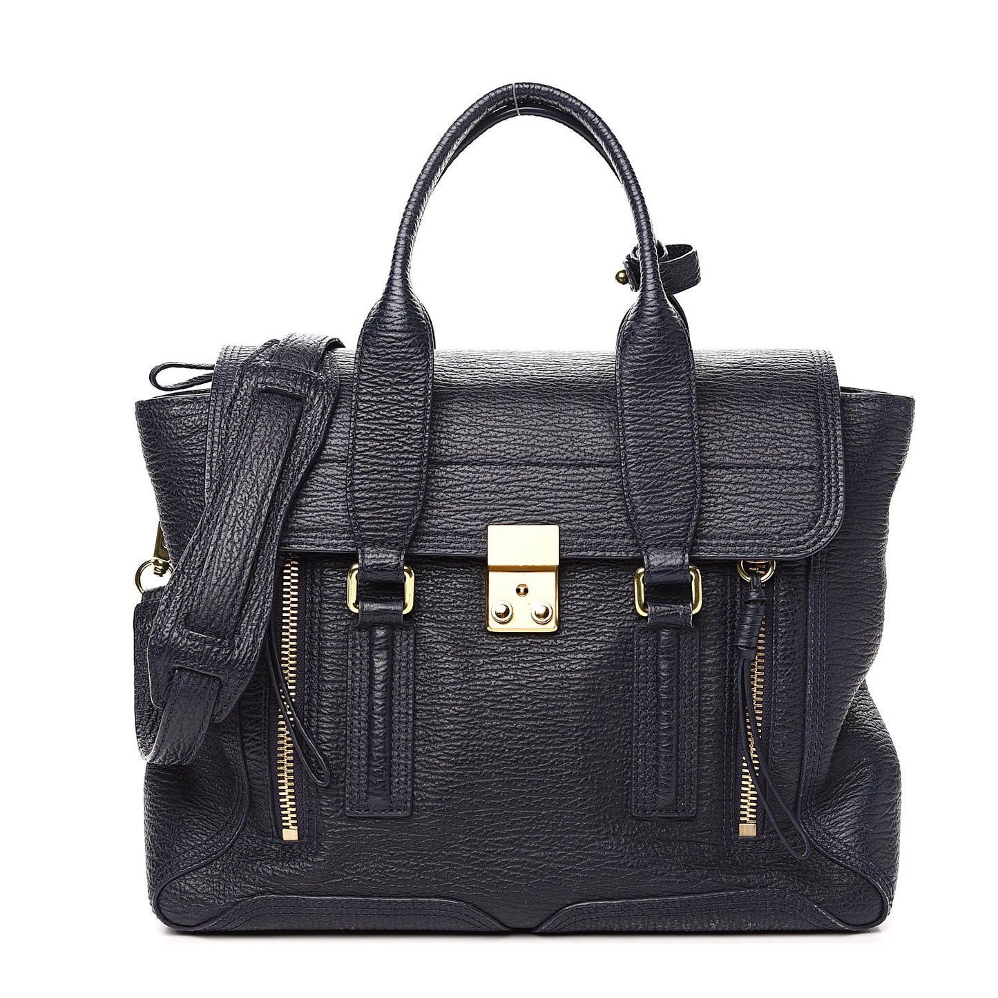 3.1 Textured Calfskin Medium Pashli Satchel Ink