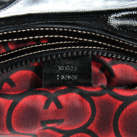 Patent Leather Medium Snow Glam Hobo Black
