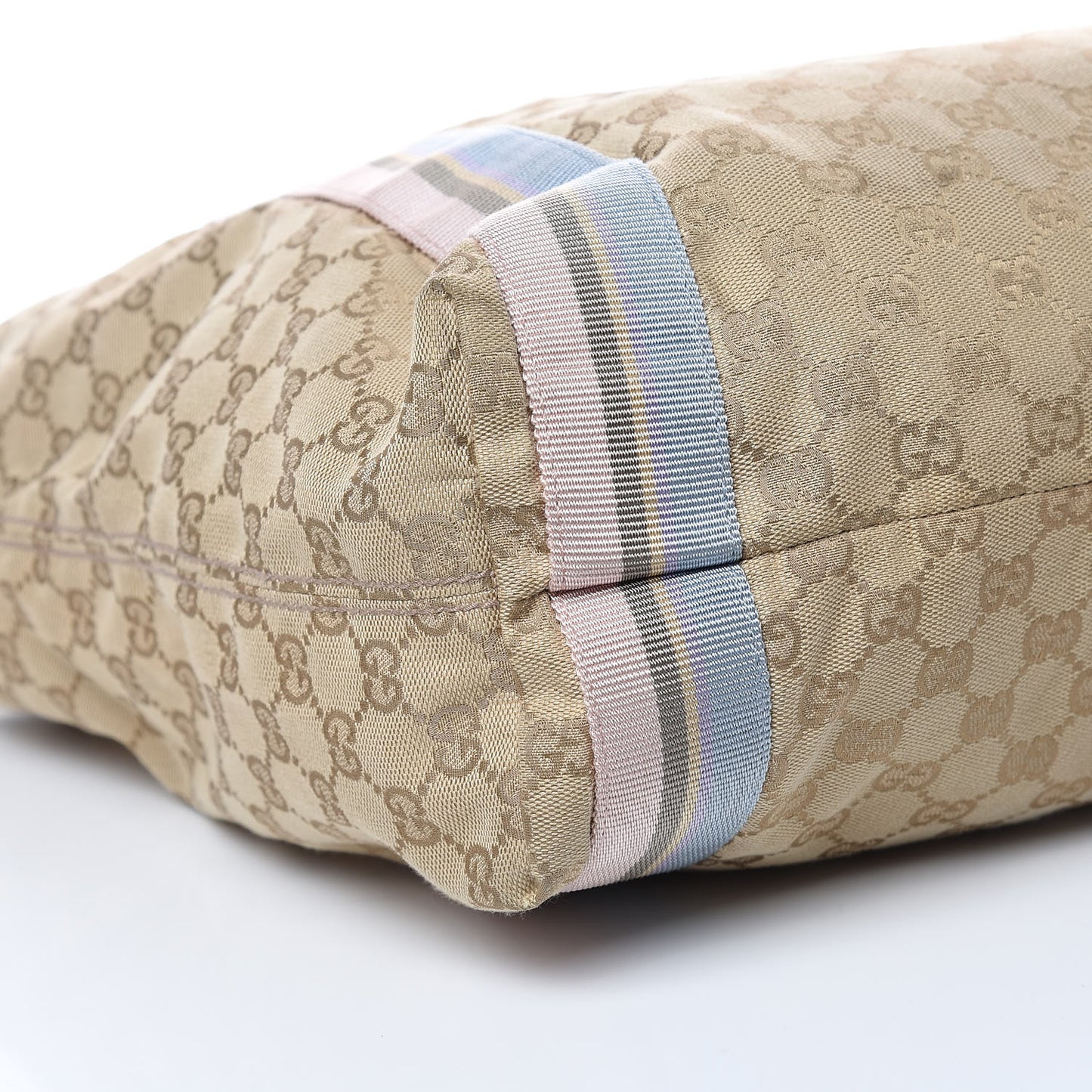 GG Monogram Medium Web Handle Vertical Tote Pink Blue