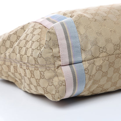 Gucci GG Monogram Medium Web Handle Vertical Tote Pink Blue 11 of 11