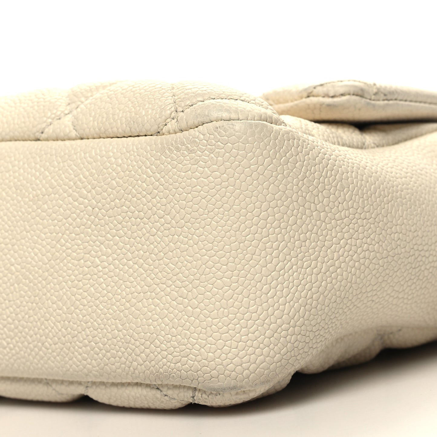 Caviar Quilted Jumbo Easy Flap Dark White White
