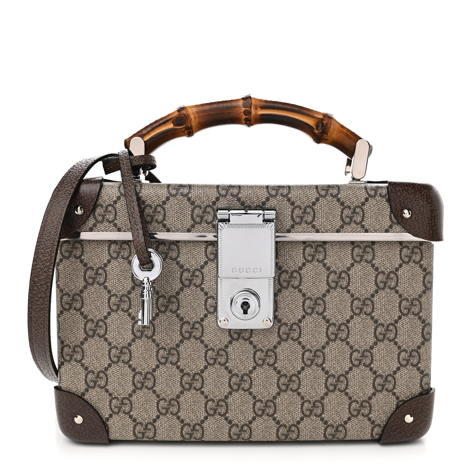 Gucci GG Supreme Monogram Globe-Trotter Beauty Case Brown 1 of 9