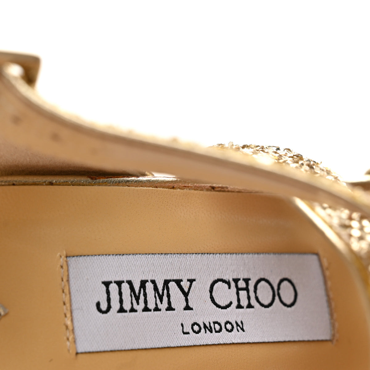 Jimmy Choo Glitter Vamp Platform Sandals 37 Gold 8 of 11