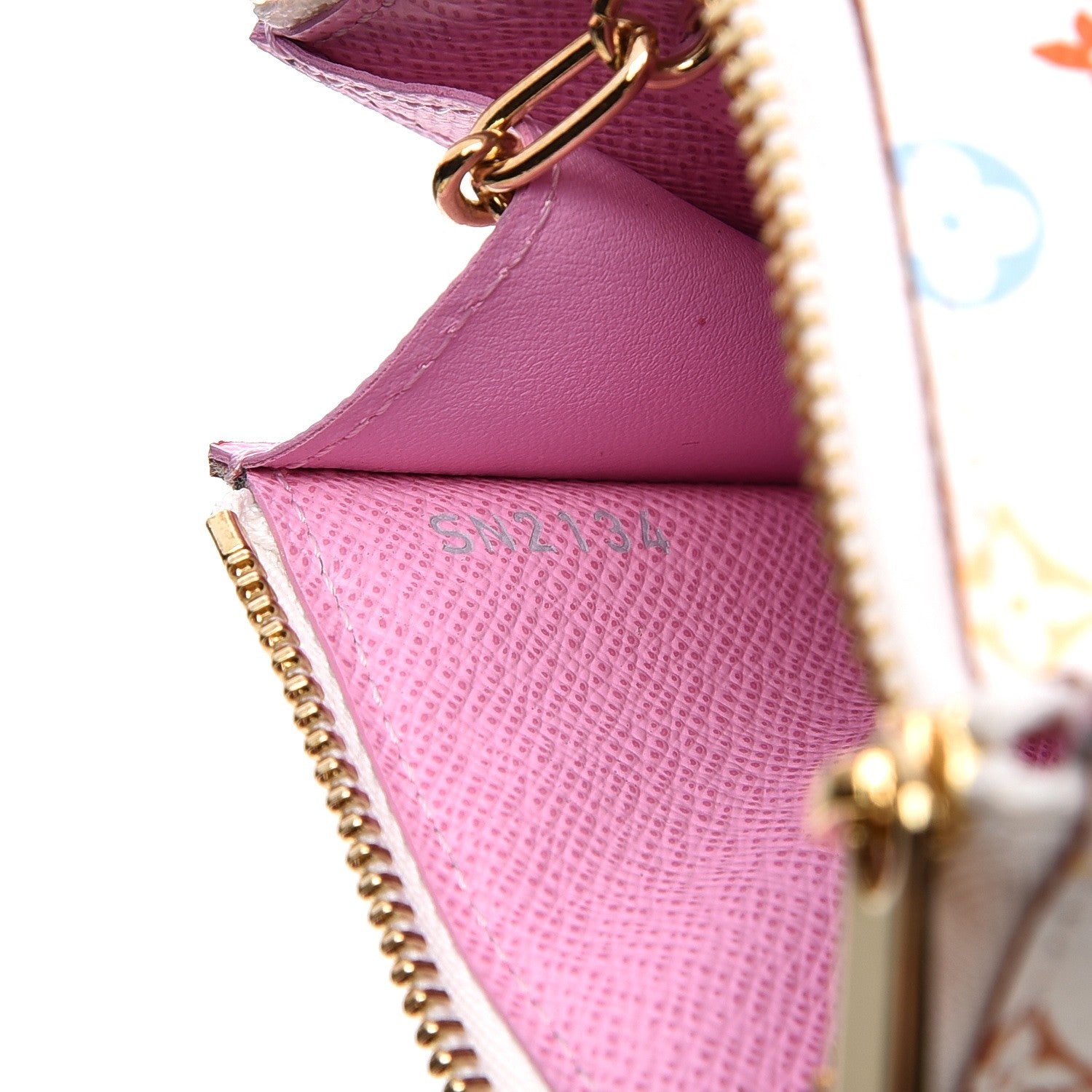Louis Vuitton Monogram Multicolor Key Pouch White Litchi 7 of 8