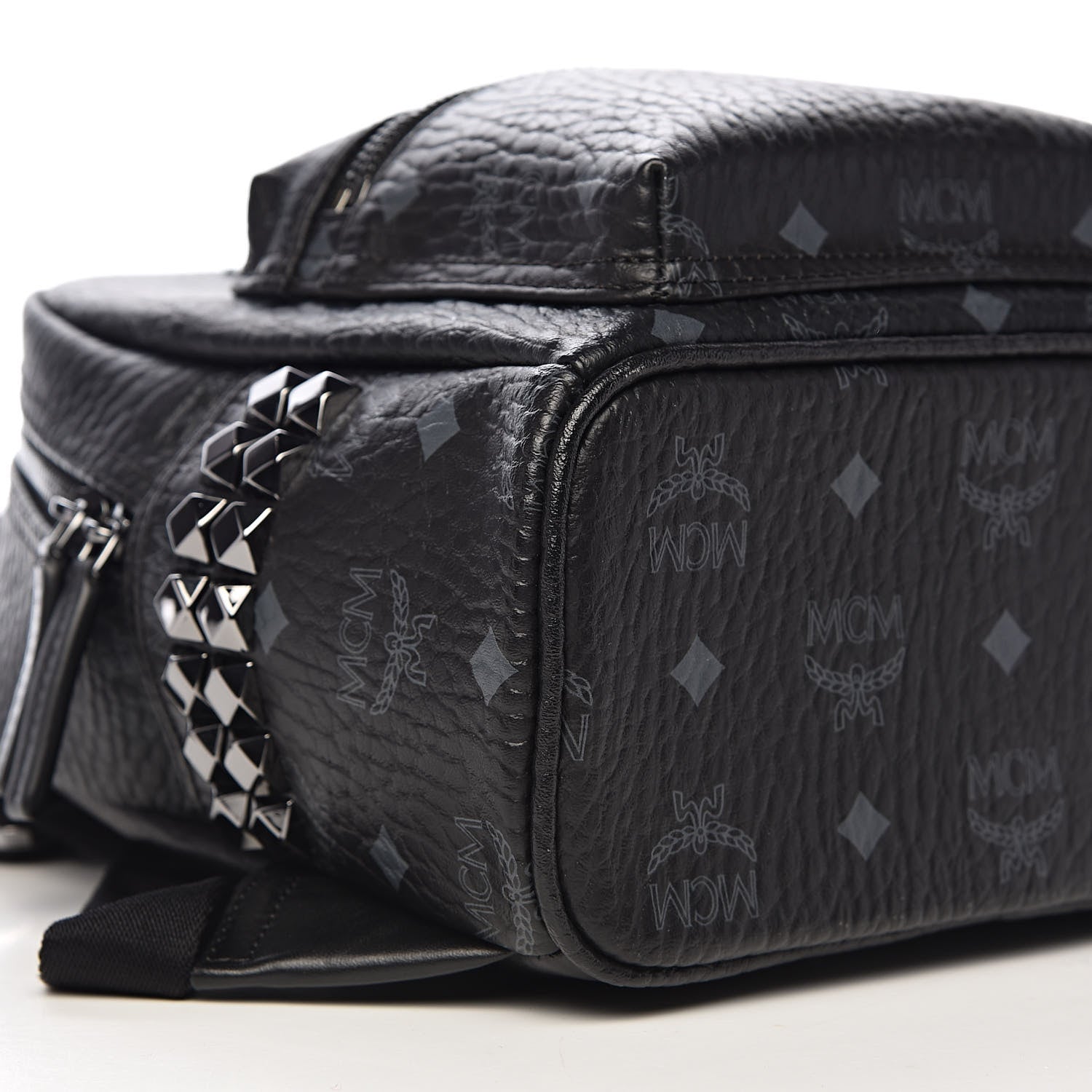 MCM Visetos Side Stud Mini Stark Backpack Black 8 of 10