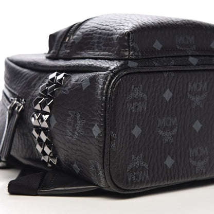 MCM Visetos Side Stud Mini Stark Backpack Black 8 of 10
