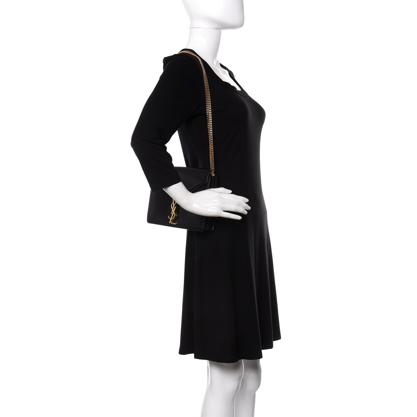 Smooth Calfskin Monogram Cassandra Clasp Bag Black
