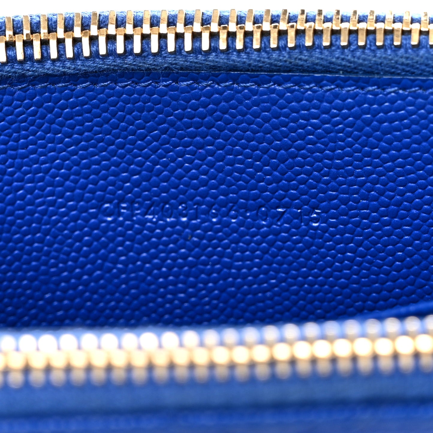 Grain De Poudre Matelasse Chevron Monogram Double Zip Wallet Blue Majorelle
