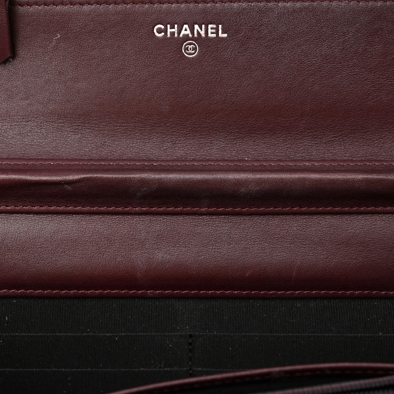 Chanel Patent Coco Cabas Wallet On Chain WOC Burgundy 12 of 24