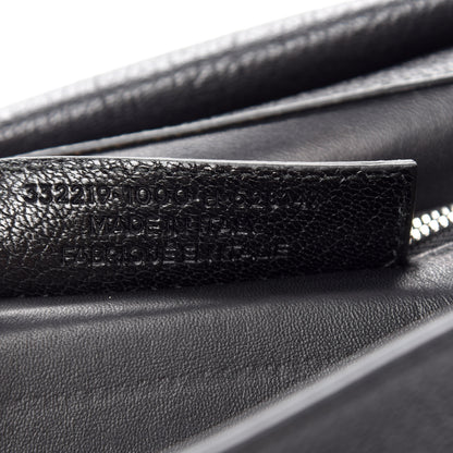 Balenciaga Calfskin Ostrich Trimmed Le Dix Cartable S Bag Black 8 of 16