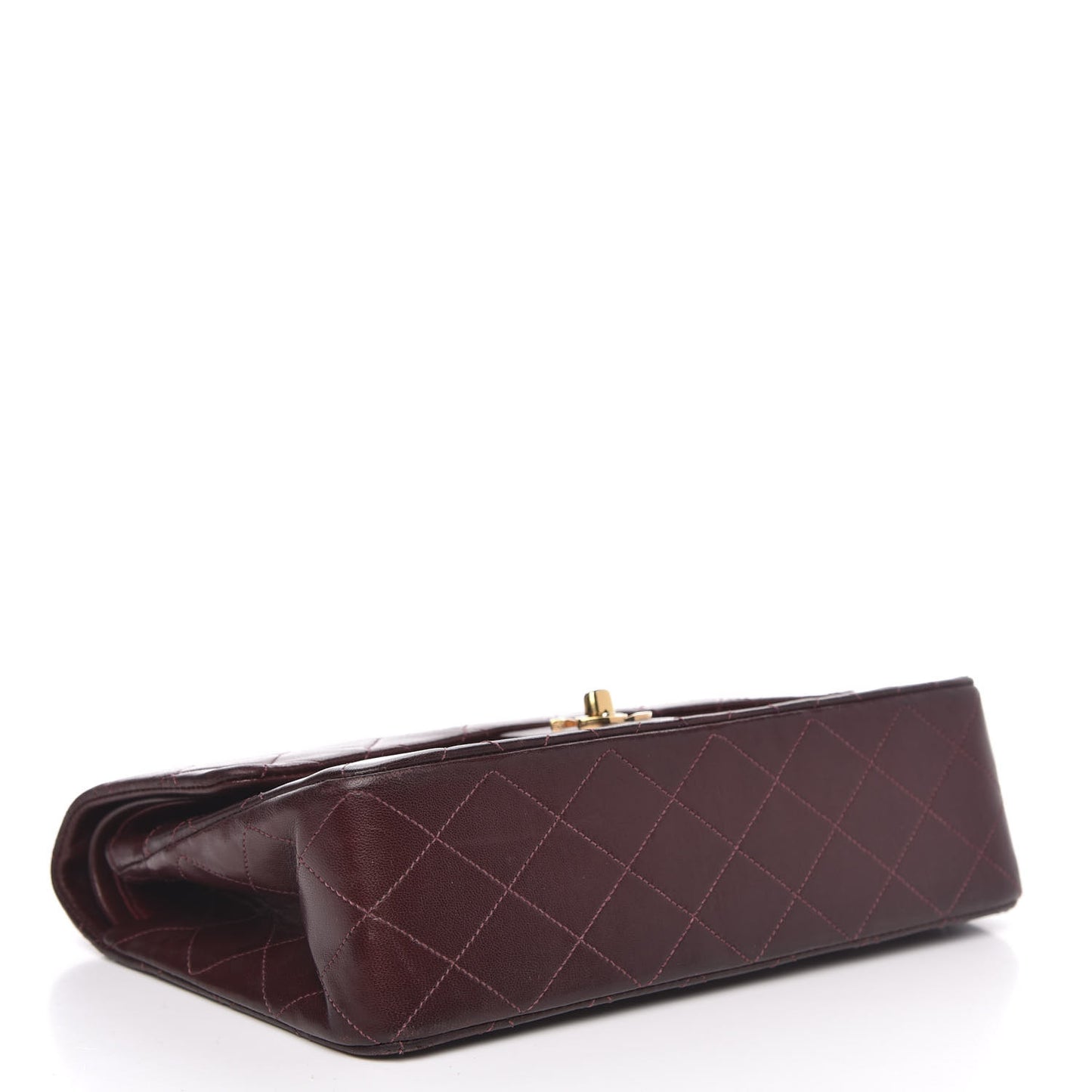 Lambskin Quilted Medium Double Flap Burgundy