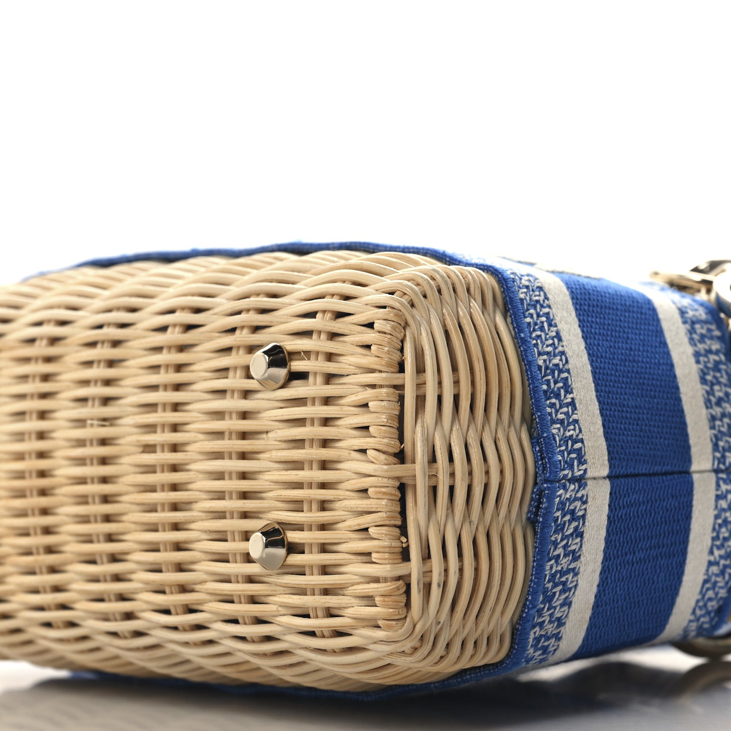 Christian Dior Wicker Oblique Mini Lady Dior Bag Florescent Blue 9 of 9