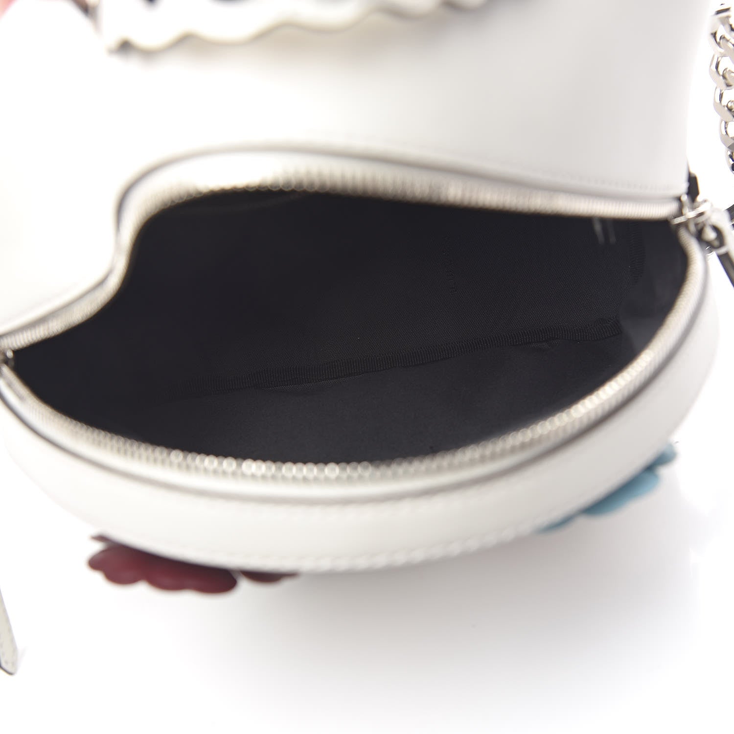 Fendi Vitello Century Nappa Flowerland Studded Mini Backpack White Ice Multicolor 5 of 10