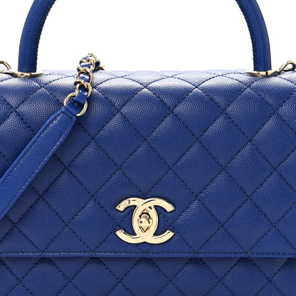Chanel Caviar Quilted Small Coco Handle Flap Blue 8 of 12