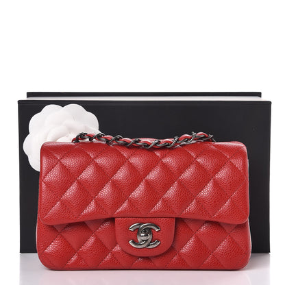 Chanel Caviar Quilted Mini Rectangular Flap Red 8 of 8