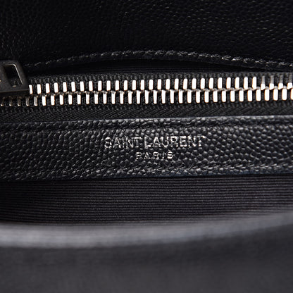 Saint Laurent Grain De Poudre Small West Hollywood Monogram Fold-Over Bag Black 6 of 14