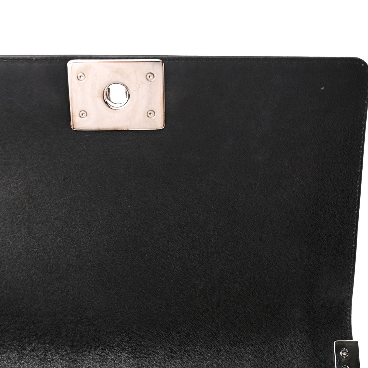 Lambskin Iridescent PVC Chevron Quilted Medium Boy Flap Black Silver