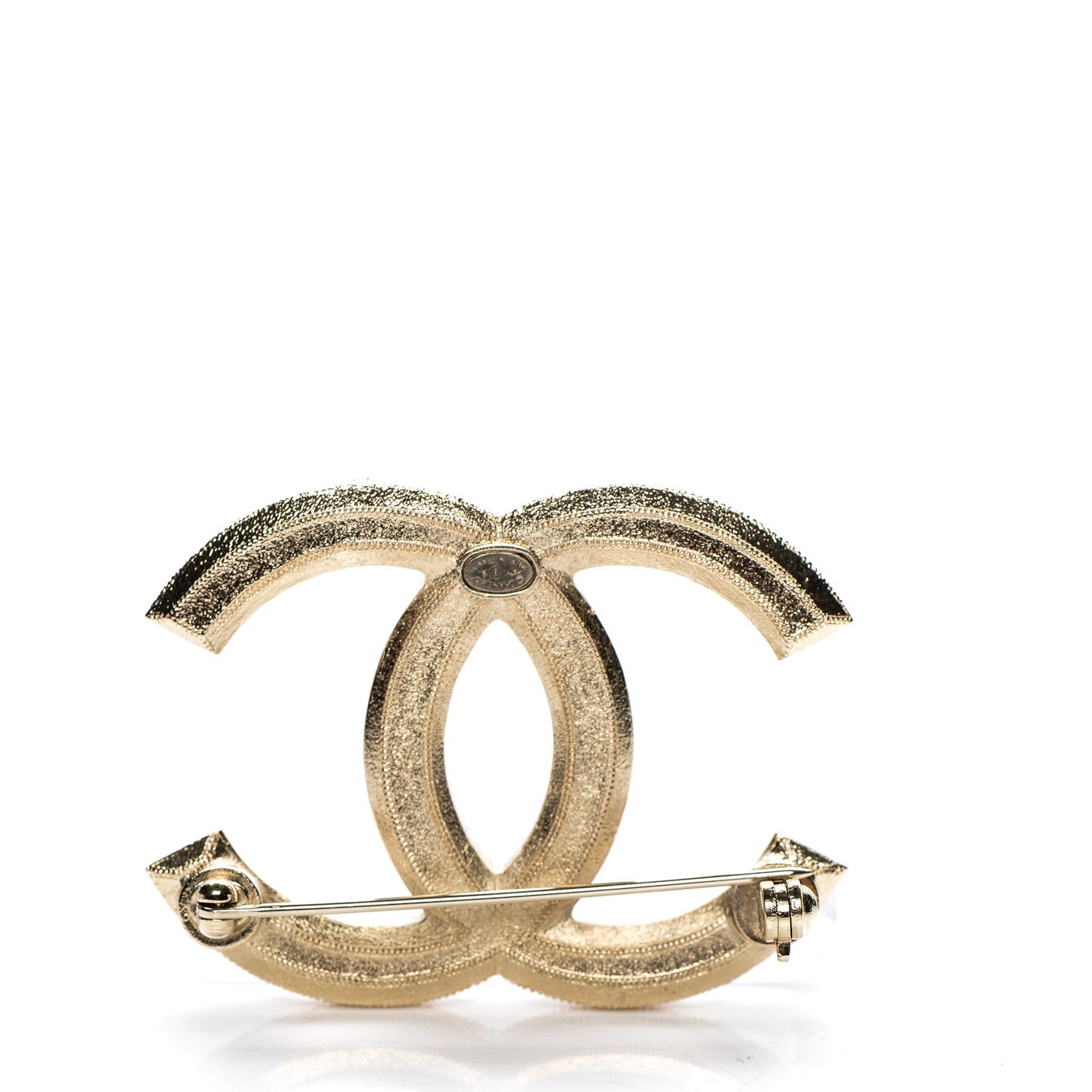 Pearl CC Brooch Pin Gold