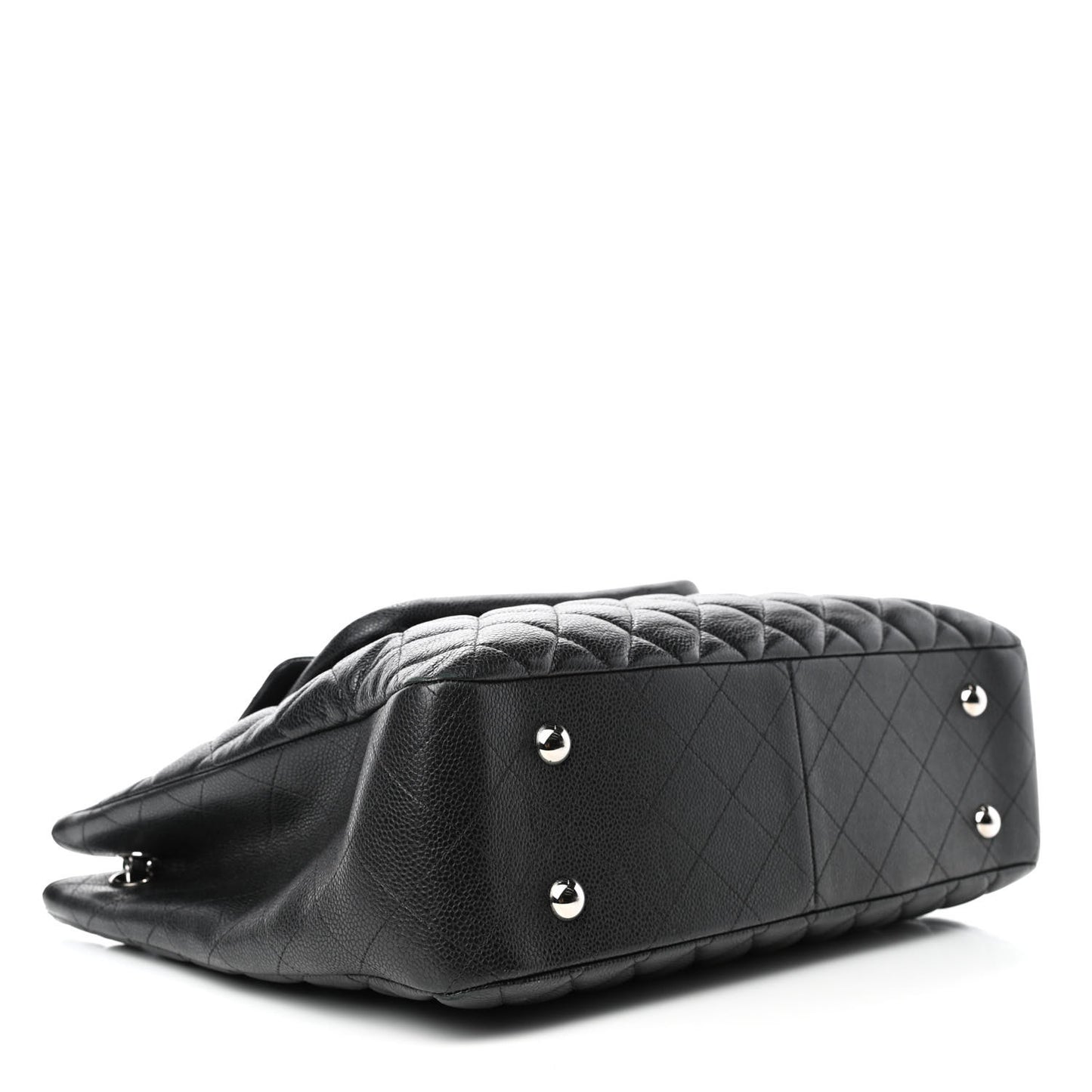 Caviar Quilted Flap Tote Black