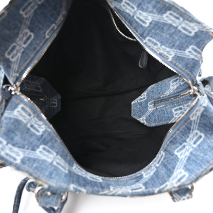 Balenciaga Denim BB Monogram Neo Cagole City Handbag Blue 6 of 11