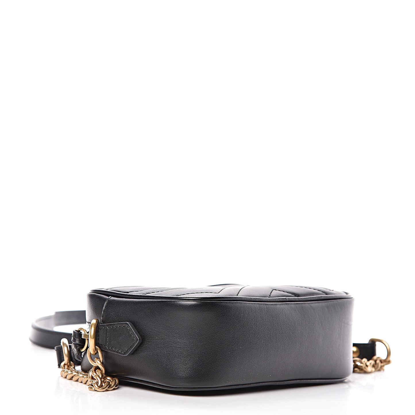 Calfskin Matelasse Mini GG Marmont Chain Shoulder Bag Black