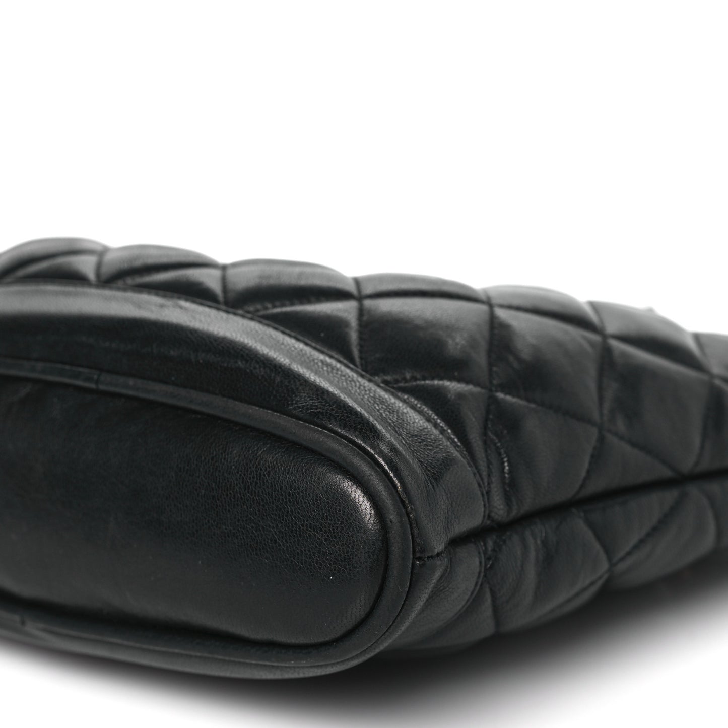 Lambskin Quilted Shopper Tote Black