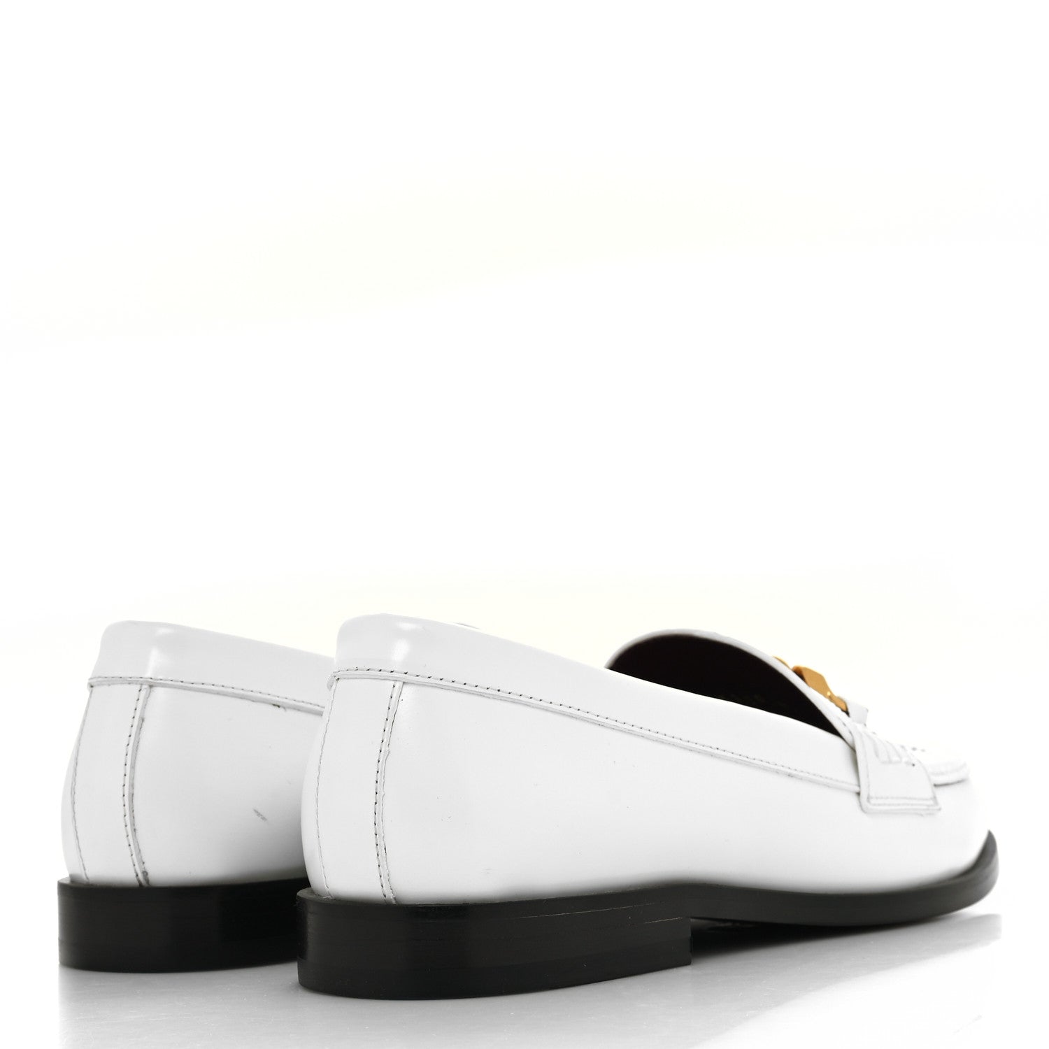 Valentino Garavani Calfskin VLogo Chain Loafers 39 White 4 of 9