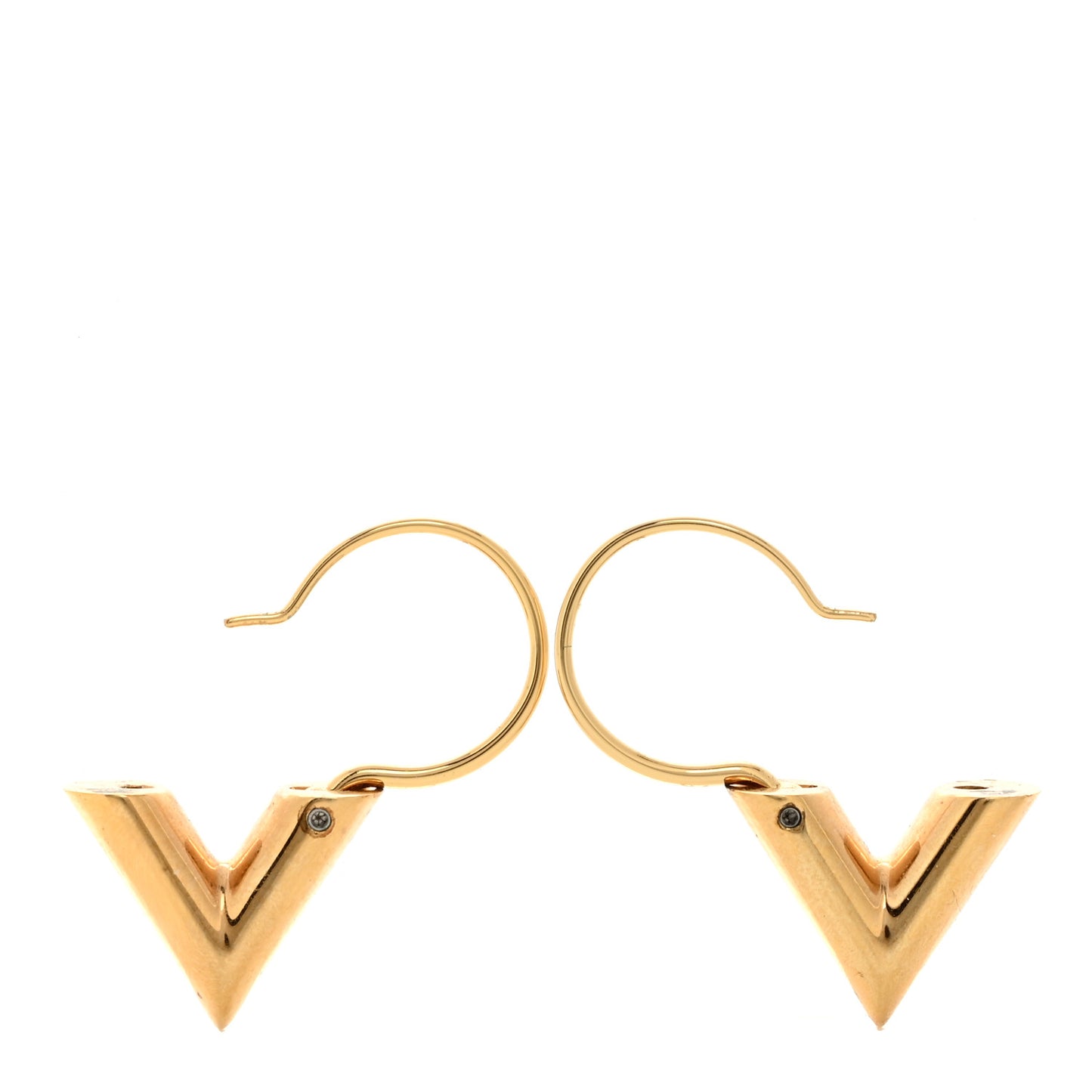 Brass Essential V Hoop Earrings Gold