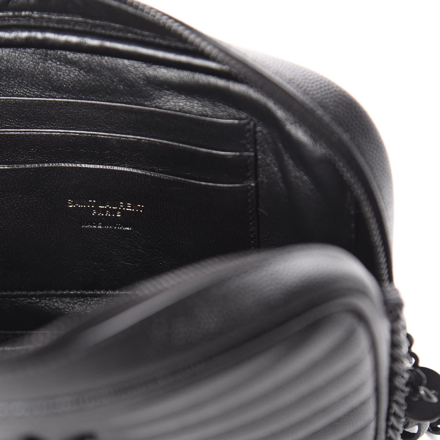 Saint Laurent Grain De Poudre Matelasse Monogram Mini Lou Camera Bag Black 8 of 12