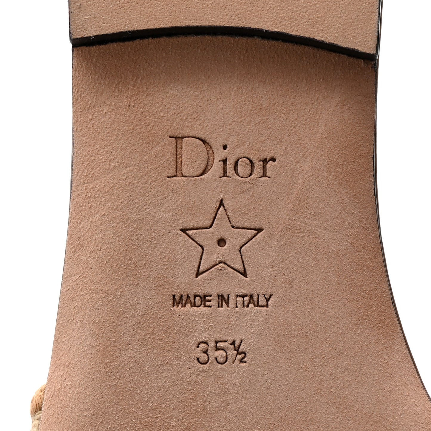 Canvas Embroidered Dway Flat Slide Sandals 35.5 Beige Brown