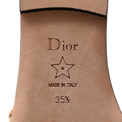 Christian Dior Canvas Embroidered Dway Flat Slide Sandals 35.5 Beige Brown 7 of 9