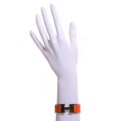 Hermes Enamel Wide Clic Clac H Bracelet PM Orange 2 of 5