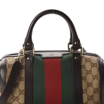 Gucci Monogram Vintage Web Small Boston Dark Brown 14 of 14