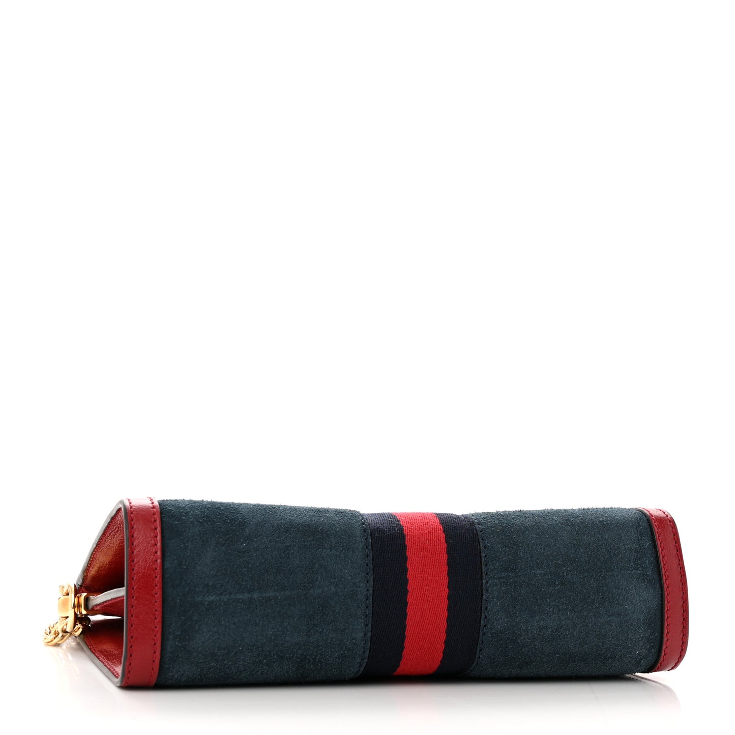 Suede Calfskin Web Small Ophidia Chain Shoulder Bag New Blue Romantic Cherry
