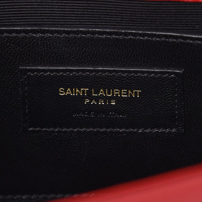 Saint Laurent Grain De Poudre Classic Monogram Kate Clutch New Red 6 of 6