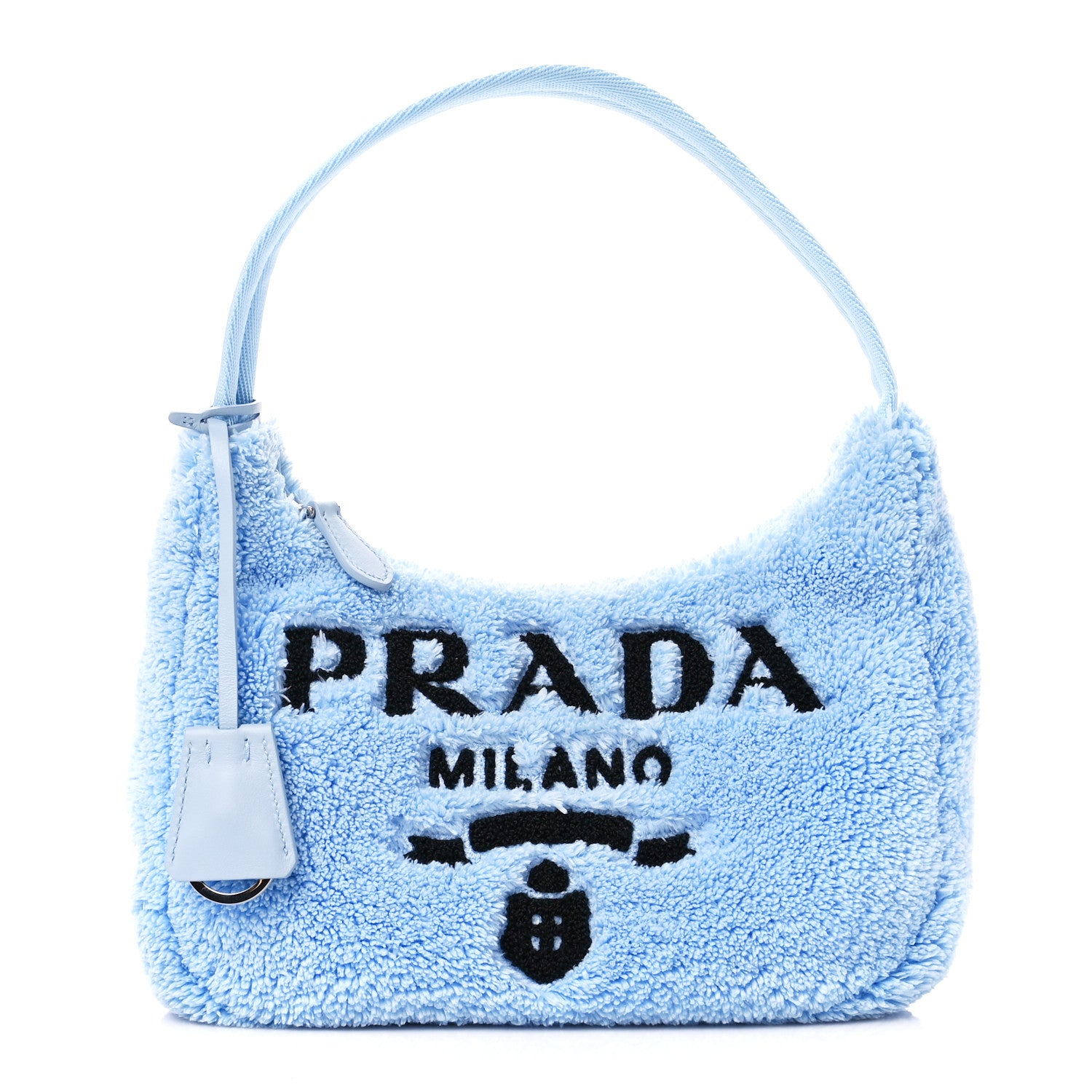 Prada Terry Cloth Mini Re-Edition 2000 Bag Celeste Black 1 of 12