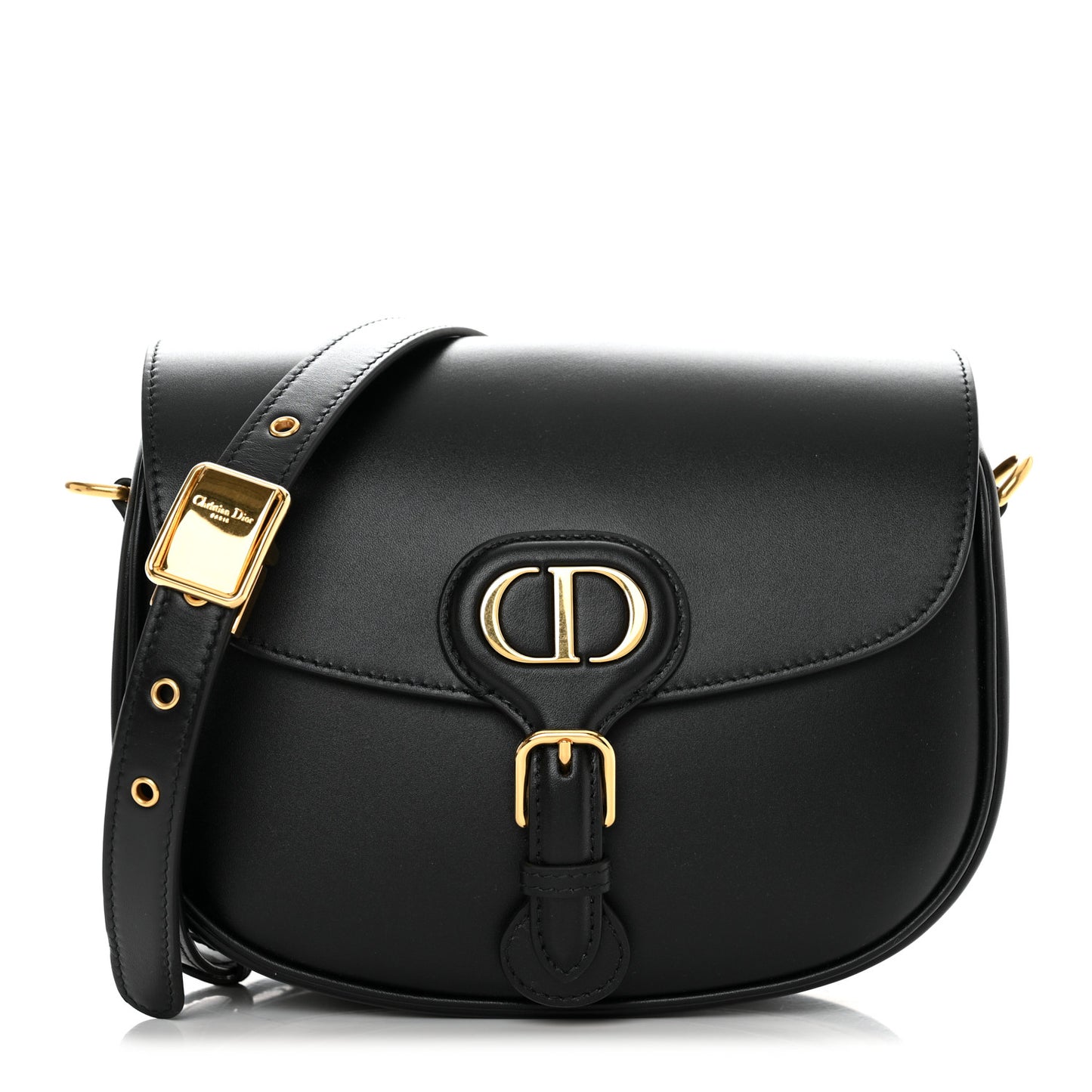 Box Calfskin Medium Bobby Flap Black
