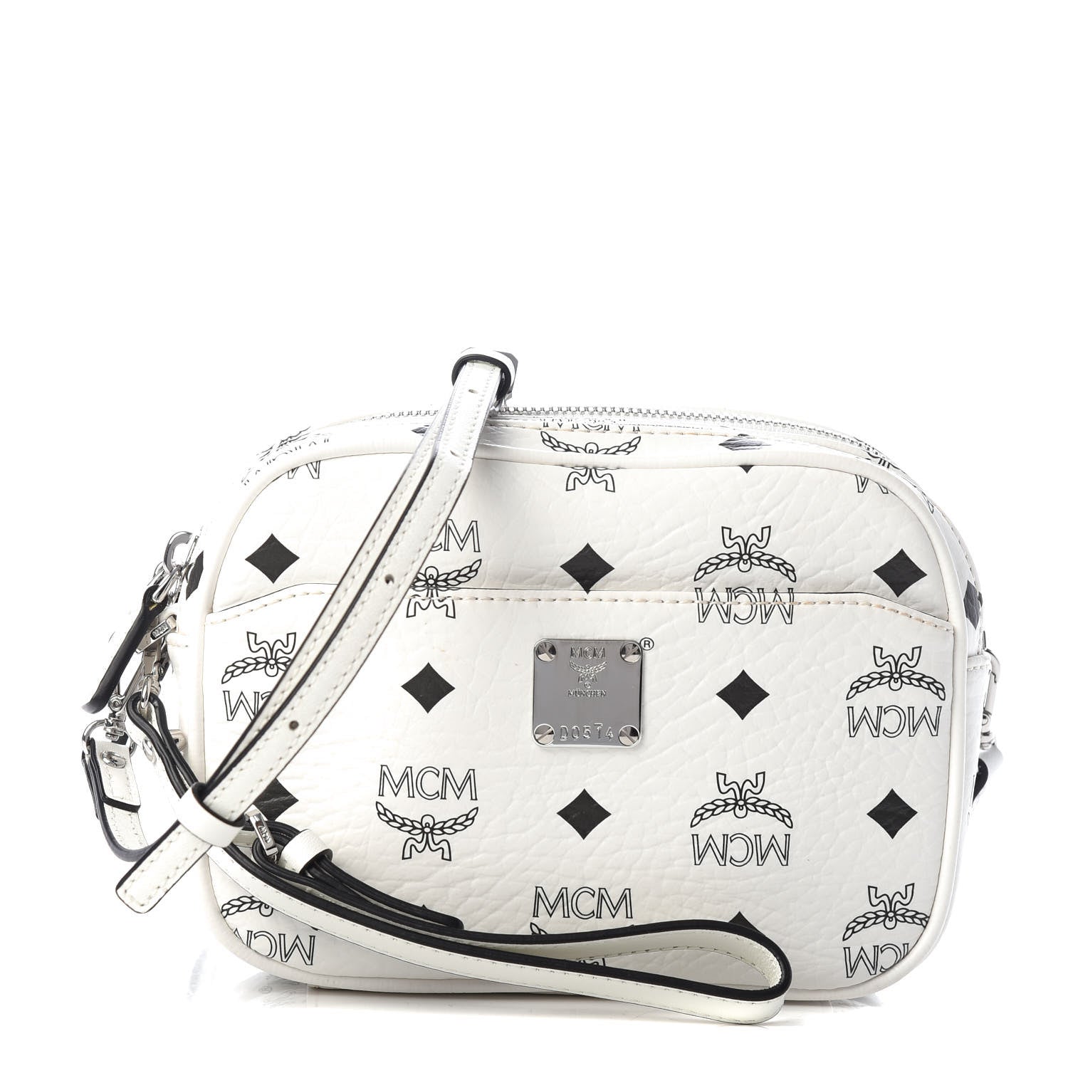 MCM Visetos Camera Crossbody Bag White 1 of 10