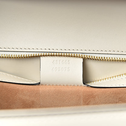 Gucci Calfskin Embroidered Medium Sylvie Top Handle Bag White 7 of 10