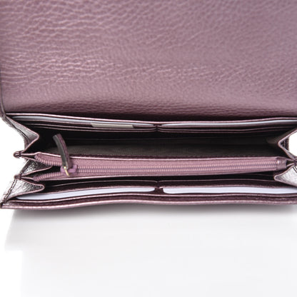 Gucci Metallic Pebbled Calfskin Large Soho Continental Wallet Purple 5 of 8