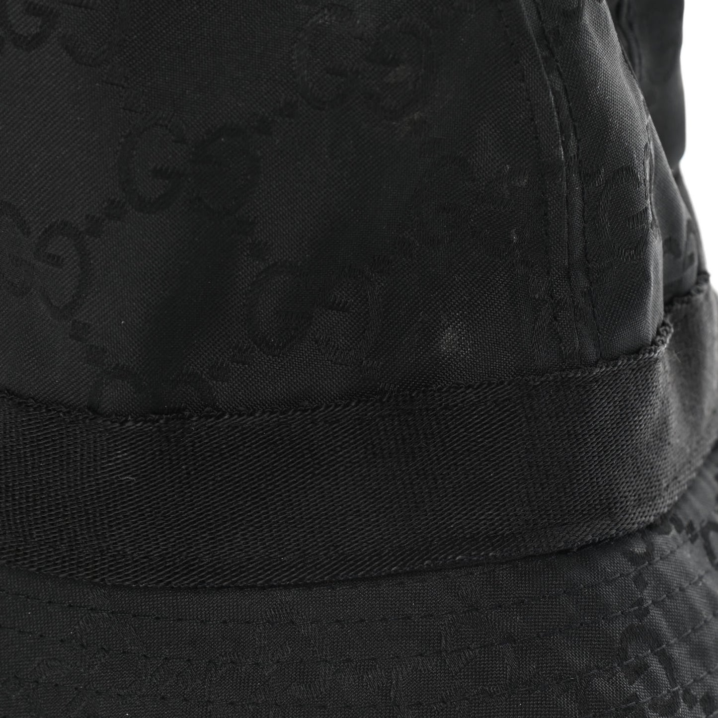 Nylon Lapin Fur Monogram Bucket Hat L Black