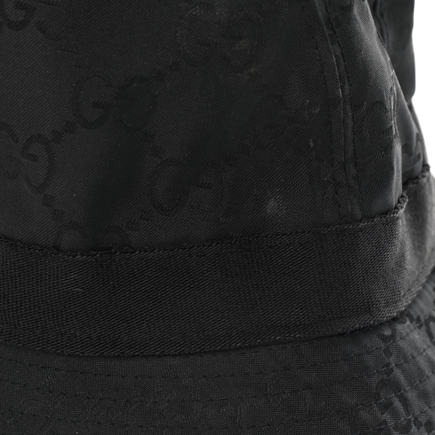 Gucci Nylon Lapin Fur Monogram Bucket Hat L Black 8 of 8